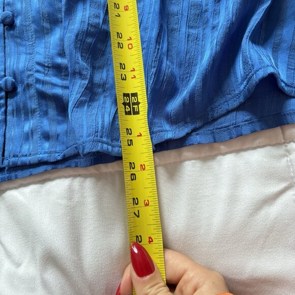 Chicos Womens Size 3 XL Blue Long Sleeve Button Up Top Blouse NWT 89.50 V Neck - Picture 7 of 7